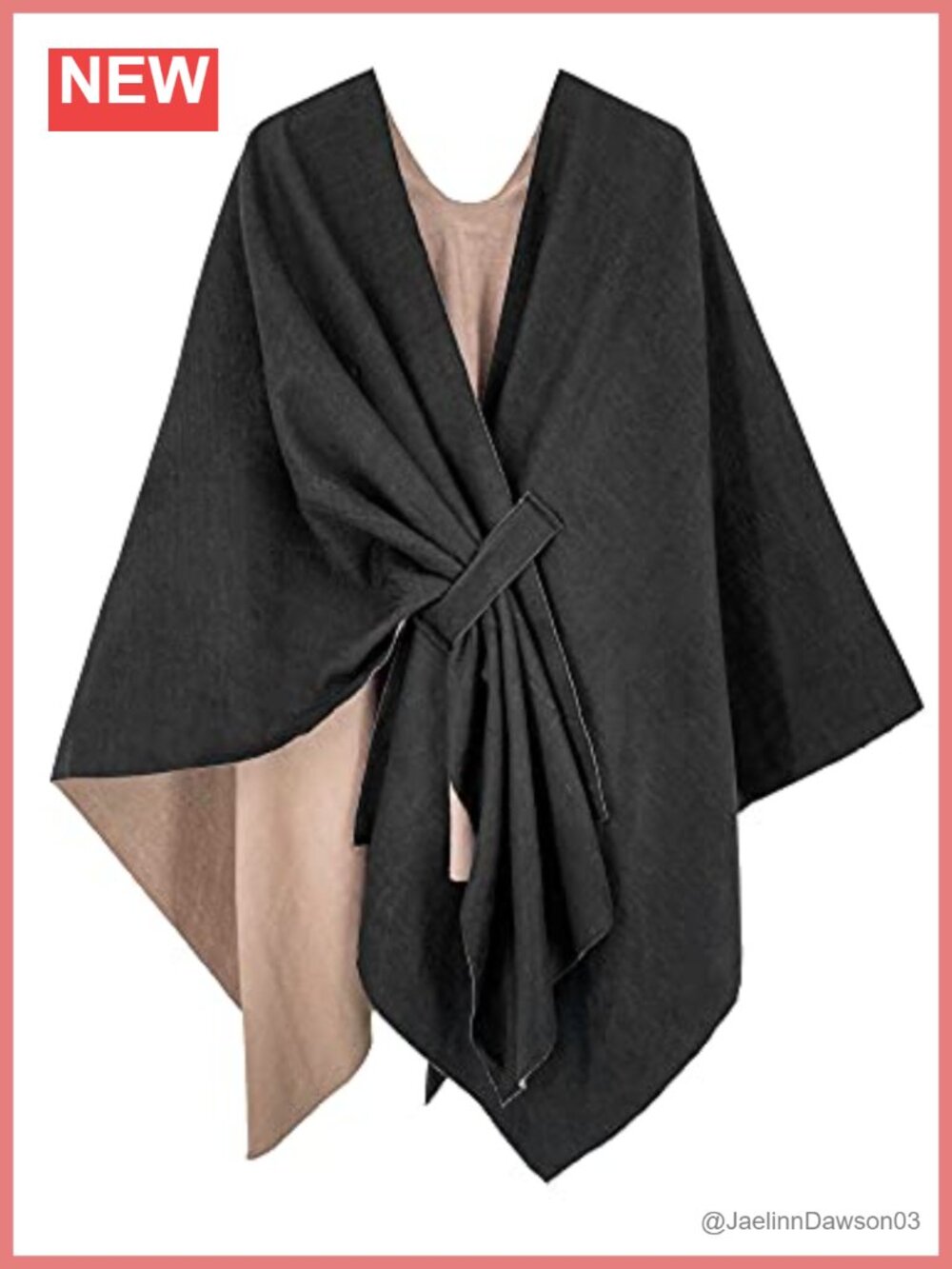 Viscose Polyester Shawl Wrap Poncho Open Front Cardigan